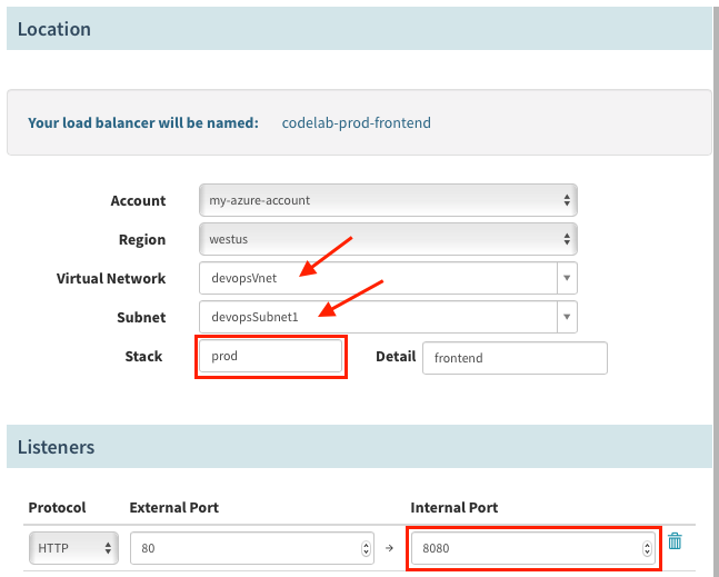Create prod load balancer