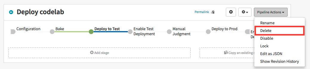 Delete pipeline