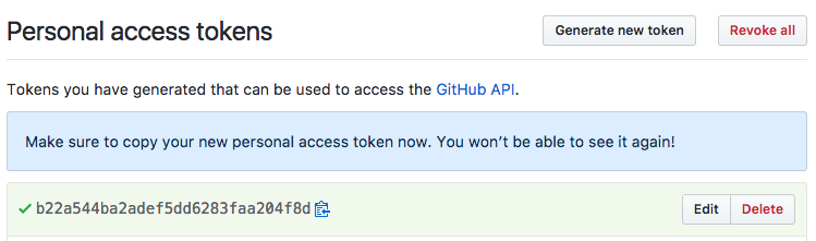 GitHub personal access token